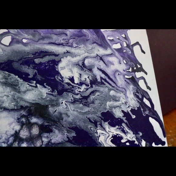 Handmade Other - NWT Handmade Painted Marble Abstract Wall Canvas !